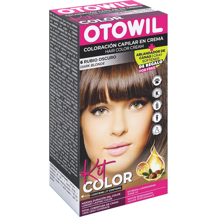Tintura Capilar Otowil Kit Tono 6 Rubio Oscuro — foto 2